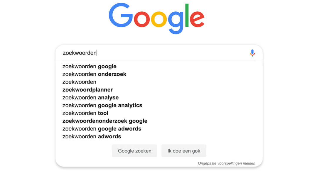 Google suggest gebruiken